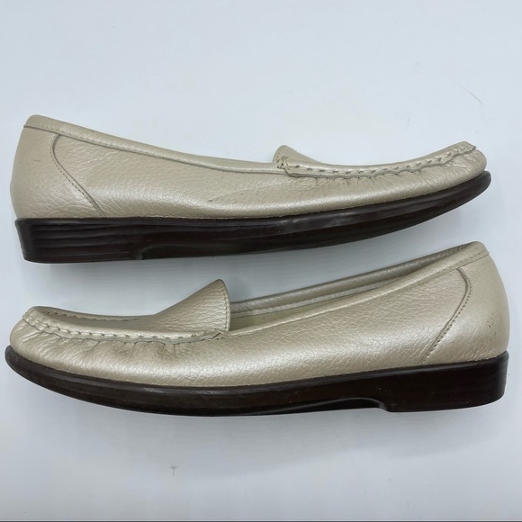SAS Simplify Lusso Gold Loafers Flats Loafers Moc Tripad Comfort Leather Size 7N - Picture 10 of 16